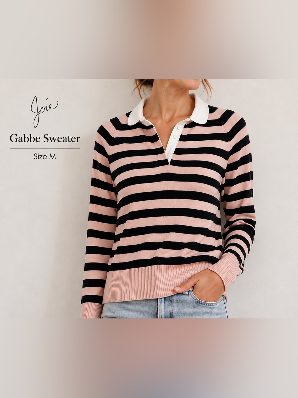 Joie Gabbe Striped  Sweater Size M